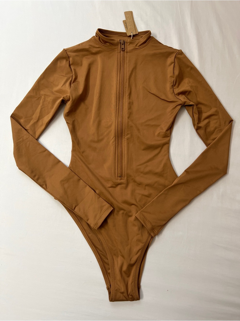 SKIMS Swim Full Zip Up Long Sleeve Bodysuit One Piece Bikini - Picture 1 of 3